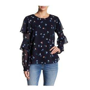 Vero Moda| Nulle Floral Ruffle Sleeve Blouse